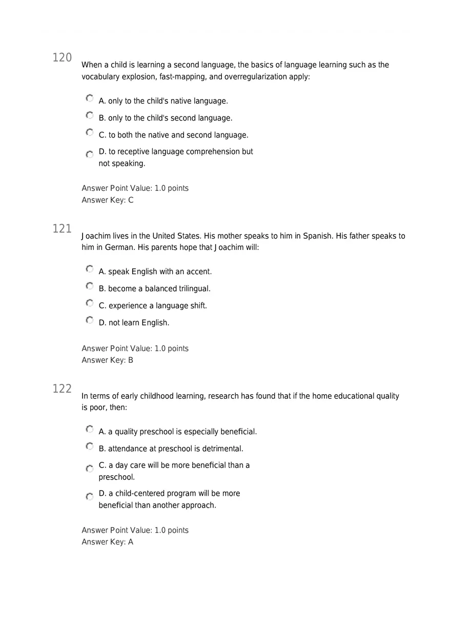 Early Childhood - Body and Mind Answers Part 5 - Page 5