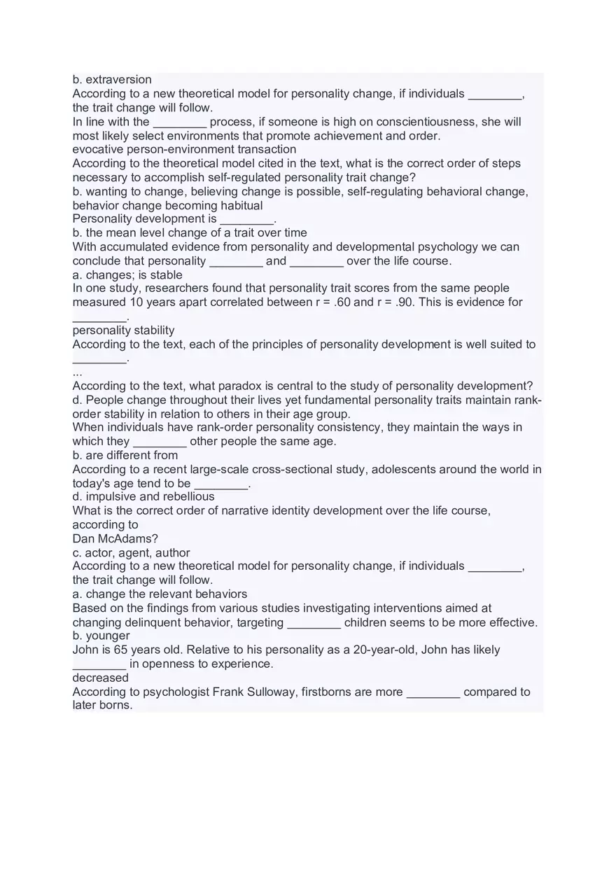 Personality Psychology Study Materials - Page 11