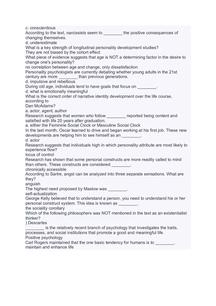 Personality Psychology Study Materials - Page 12