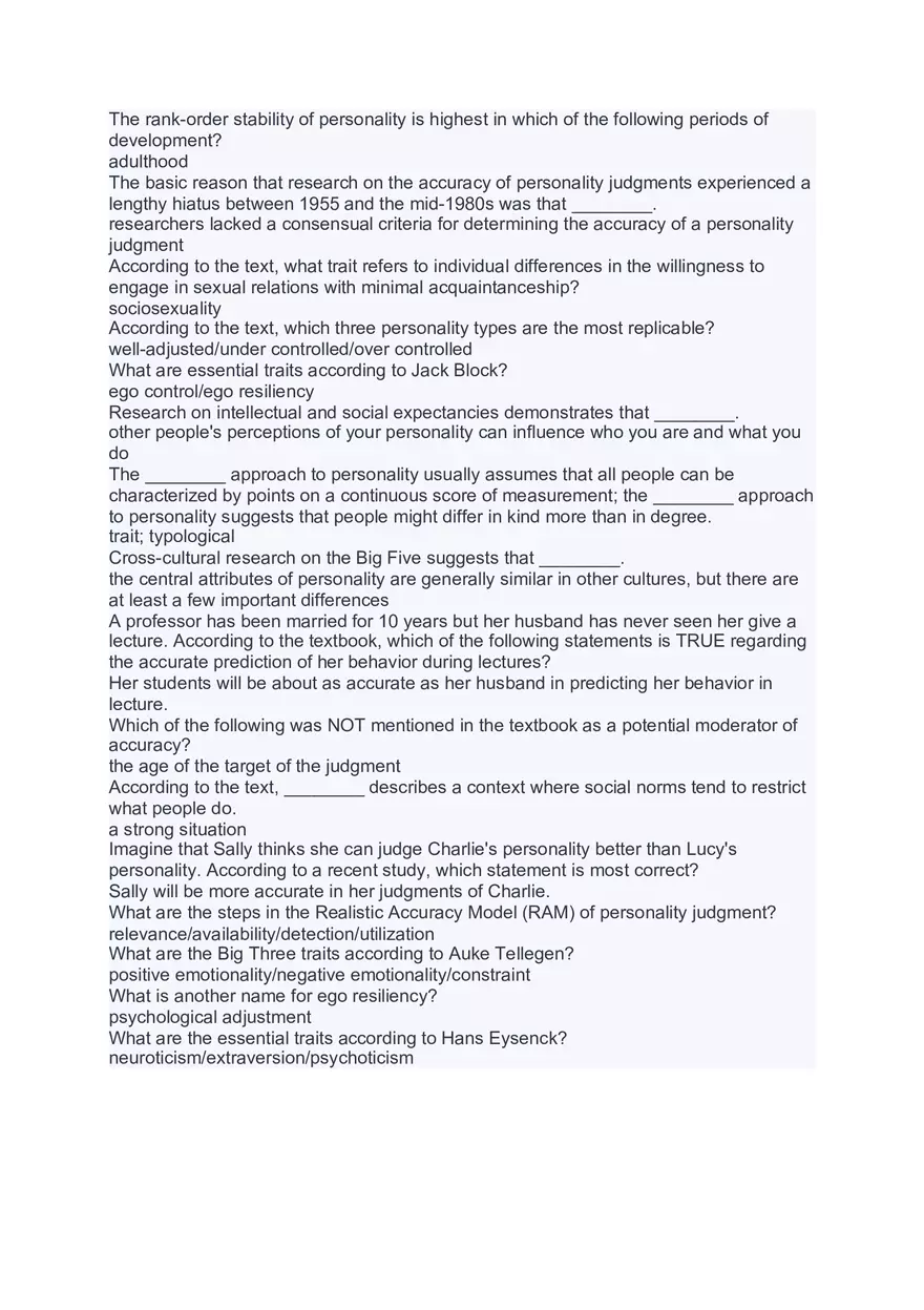 Personality Psychology Study Materials - Page 13