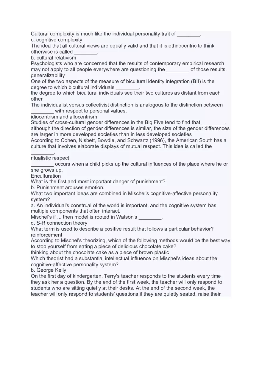 Personality Psychology Study Materials - Page 16