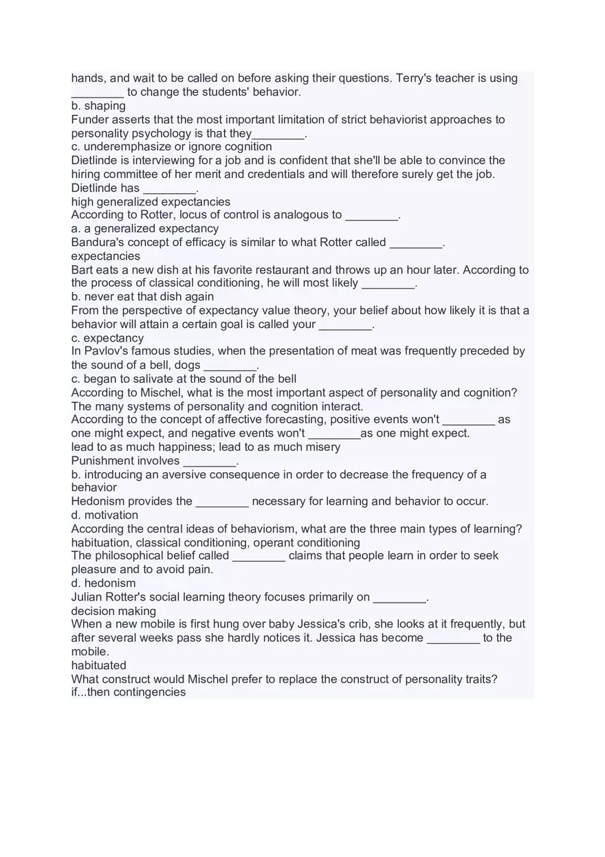 Personality Psychology Study Materials - Page 17