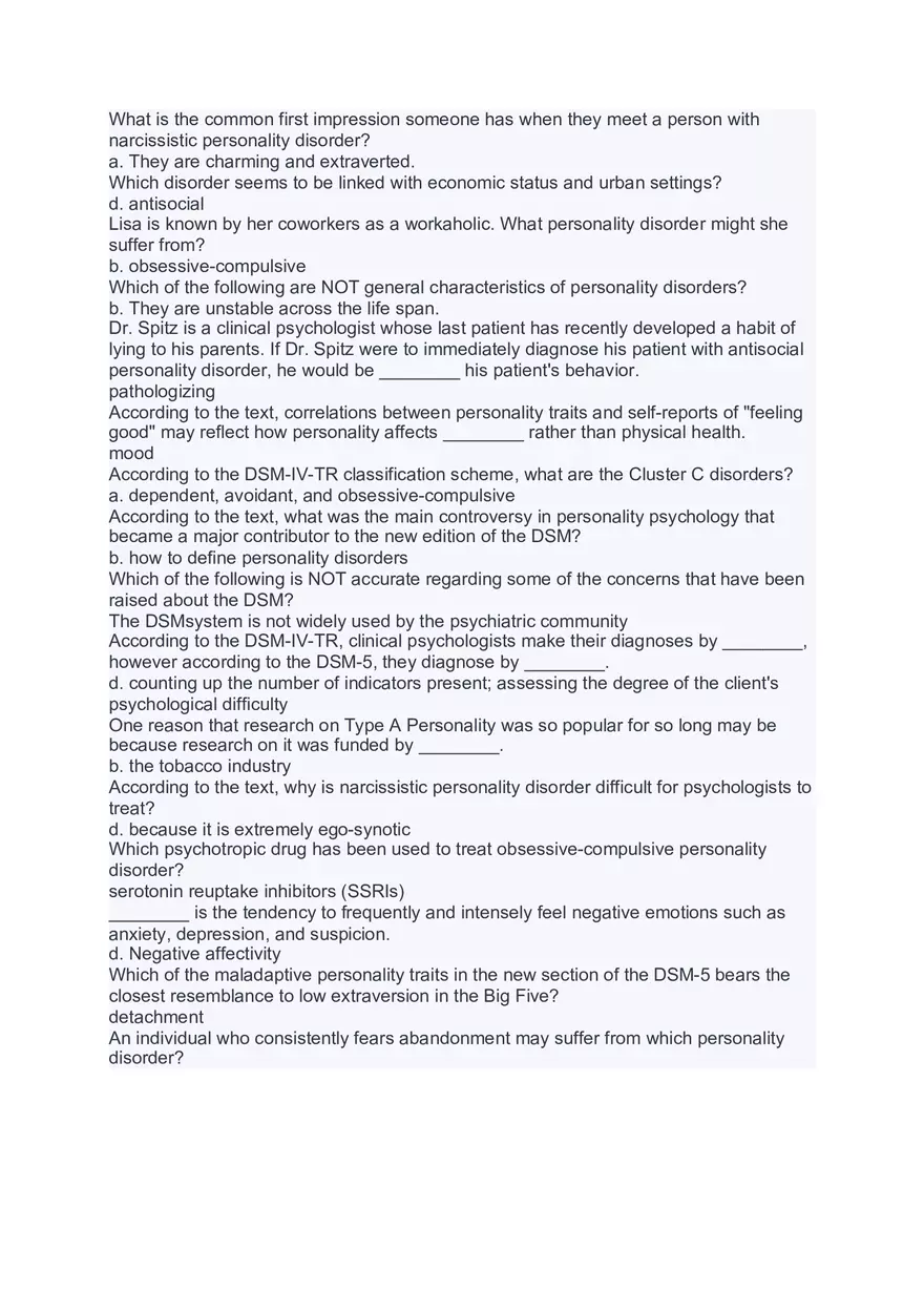 Personality Psychology Study Materials - Page 18