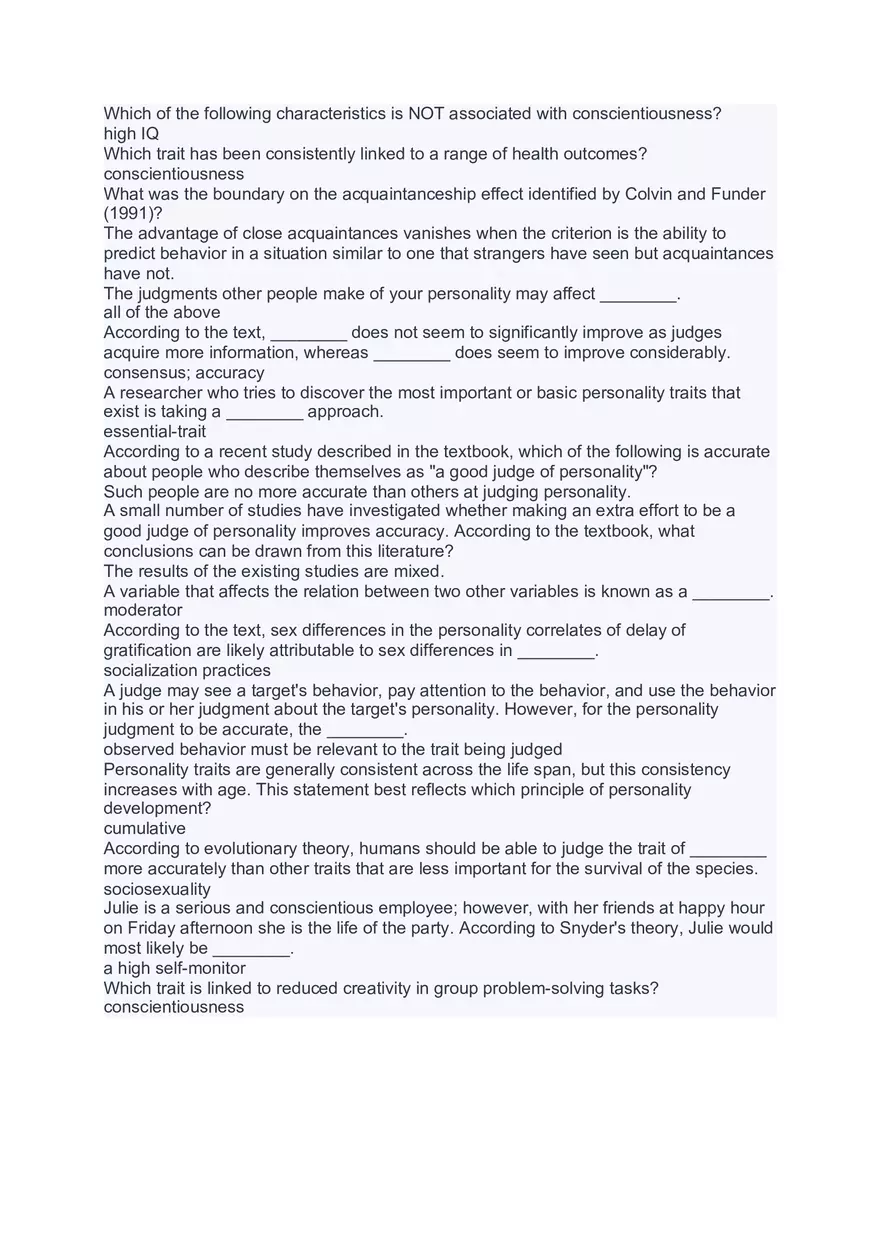 Personality Psychology Study Materials - Page 2