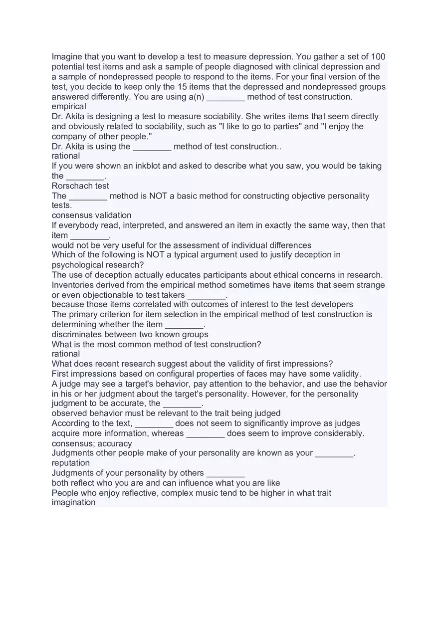 Personality Psychology Study Materials - Page 3