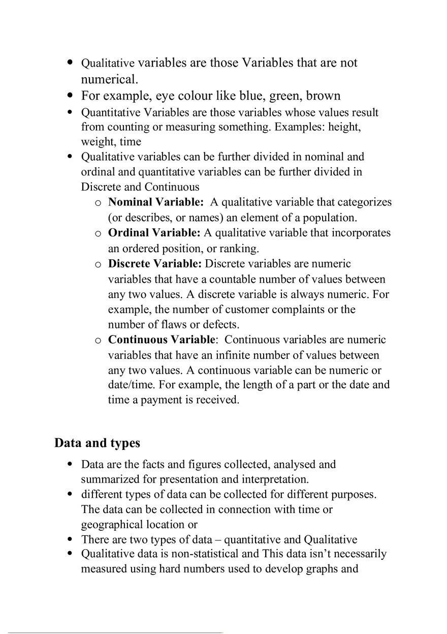 Business Statistics Full Notes - Page 5