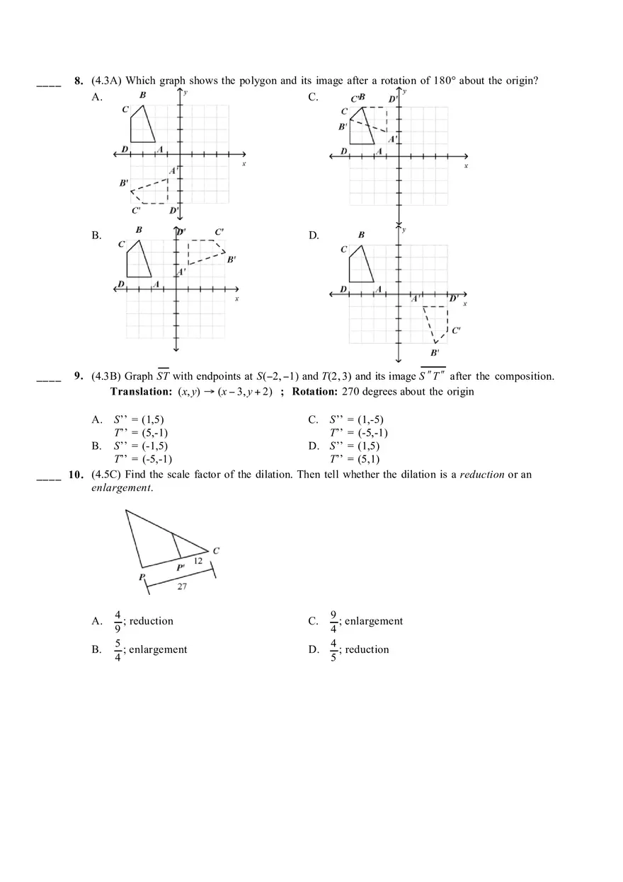 Geometry A Chapter 4 Test Review Answer Key - Page 7
