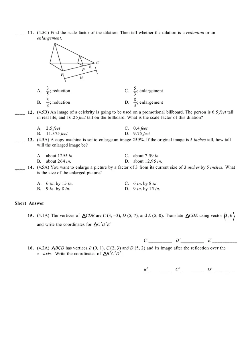 Geometry A Chapter 4 Test Review Answer Key - Page 8