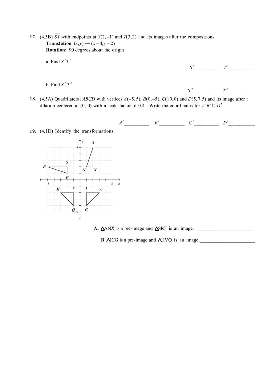 Geometry A Chapter 4 Test Review Answer Key - Page 9