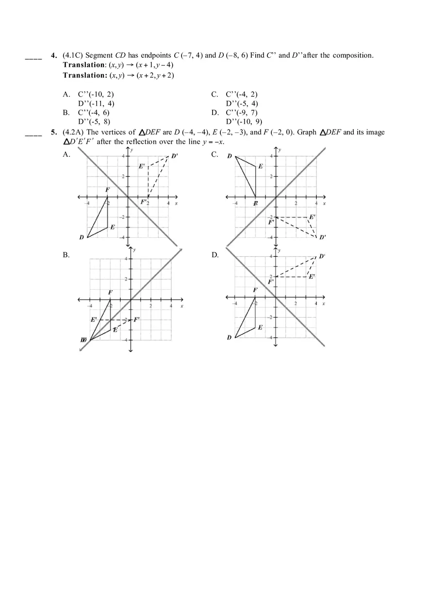 Geometry A Chapter 4 Test Review Answer Key - Page 5