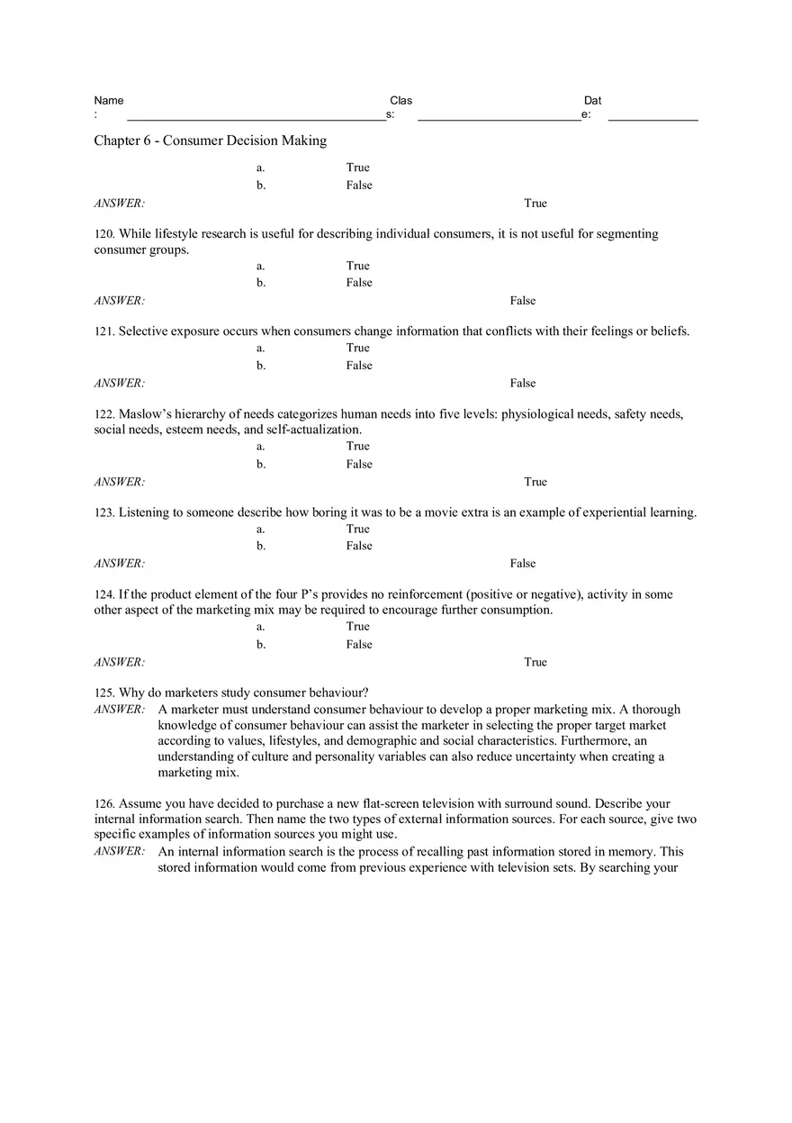 Consumer Decision Making Answers 3 - Page 4
