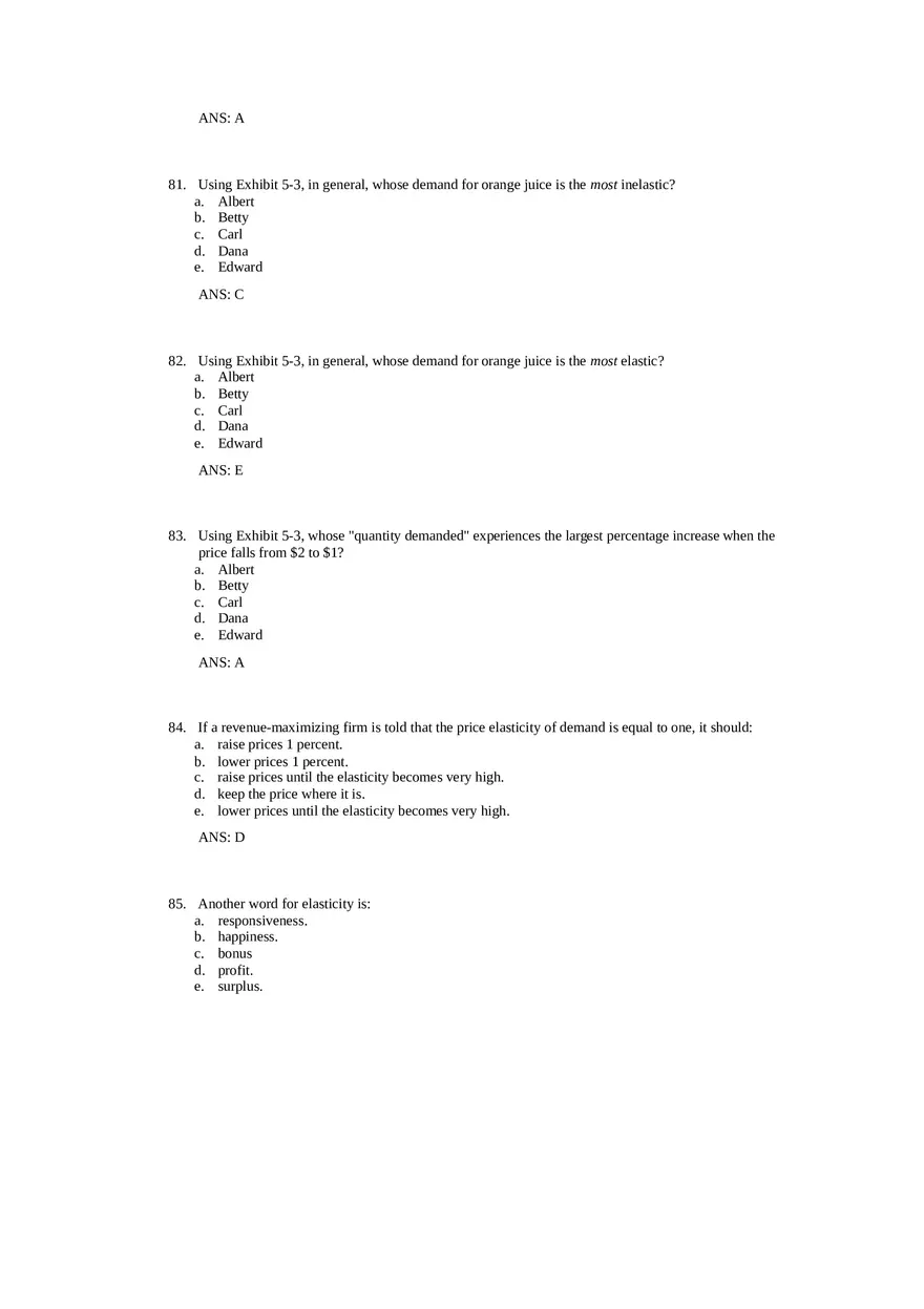 Price Elasticity of Demand and Supply Answer Key Part 2 - Page 8