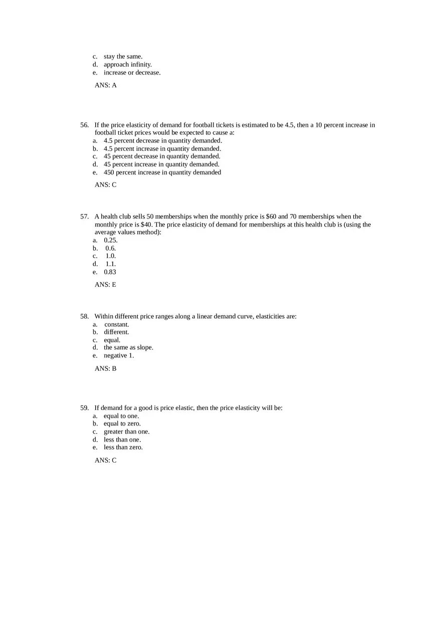 Price Elasticity of Demand and Supply Answer Key Part 2 - Page 2