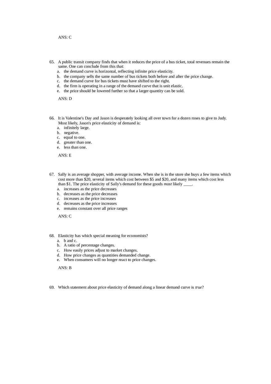 Price Elasticity of Demand and Supply Answer Key Part 2 - Page 4