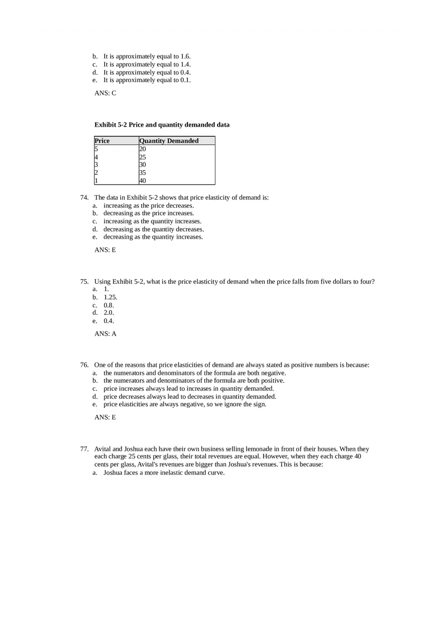 Price Elasticity of Demand and Supply Answer Key Part 2 - Page 6