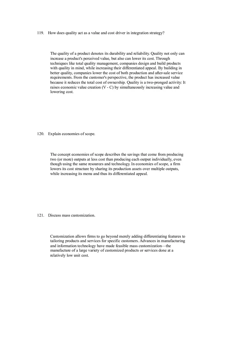 Differentiation, Cost Leadership, and Integration Answer Key Part 6 - Page 7
