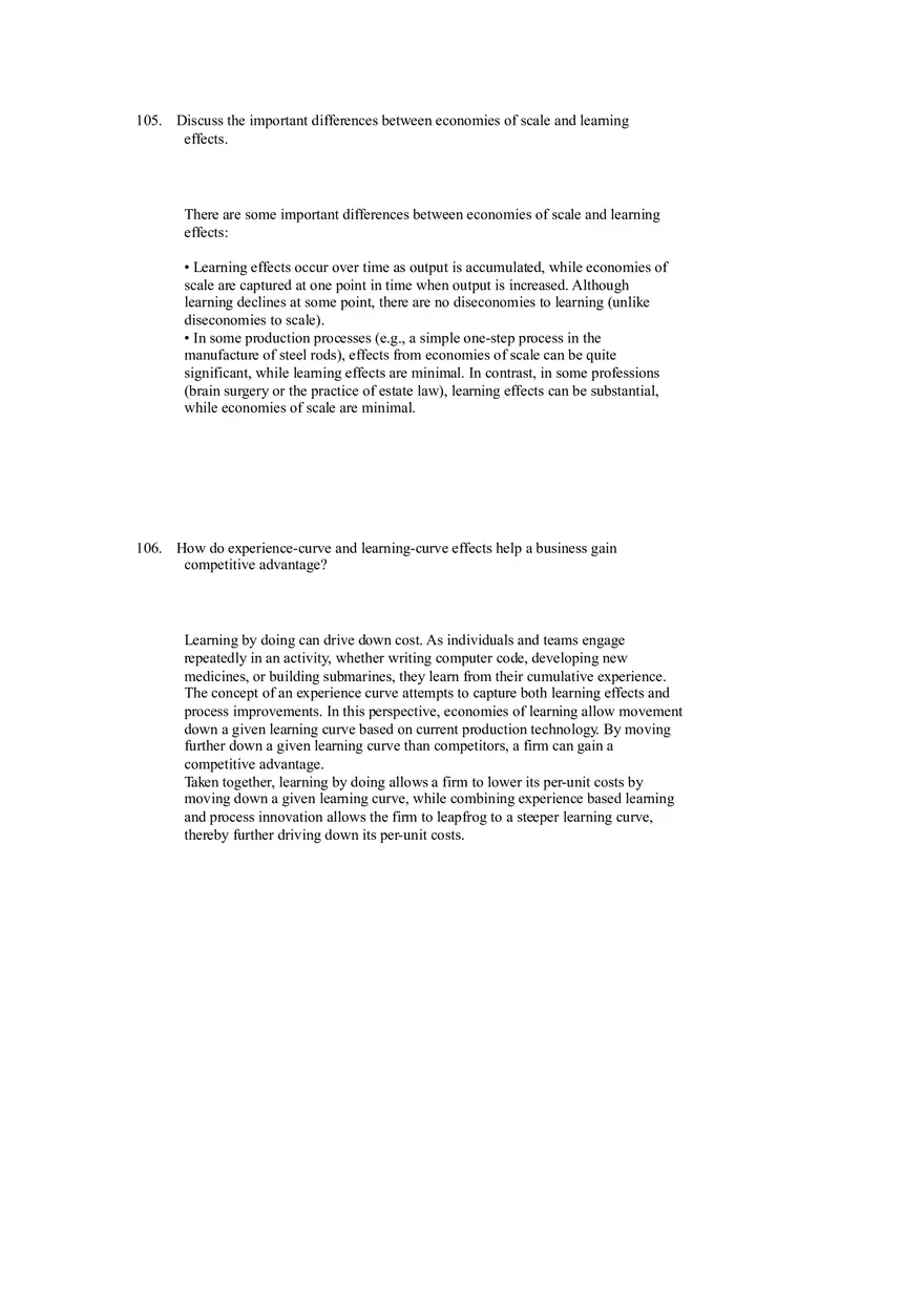 Differentiation, Cost Leadership, and Integration Answer Key Part 6 - Page 1