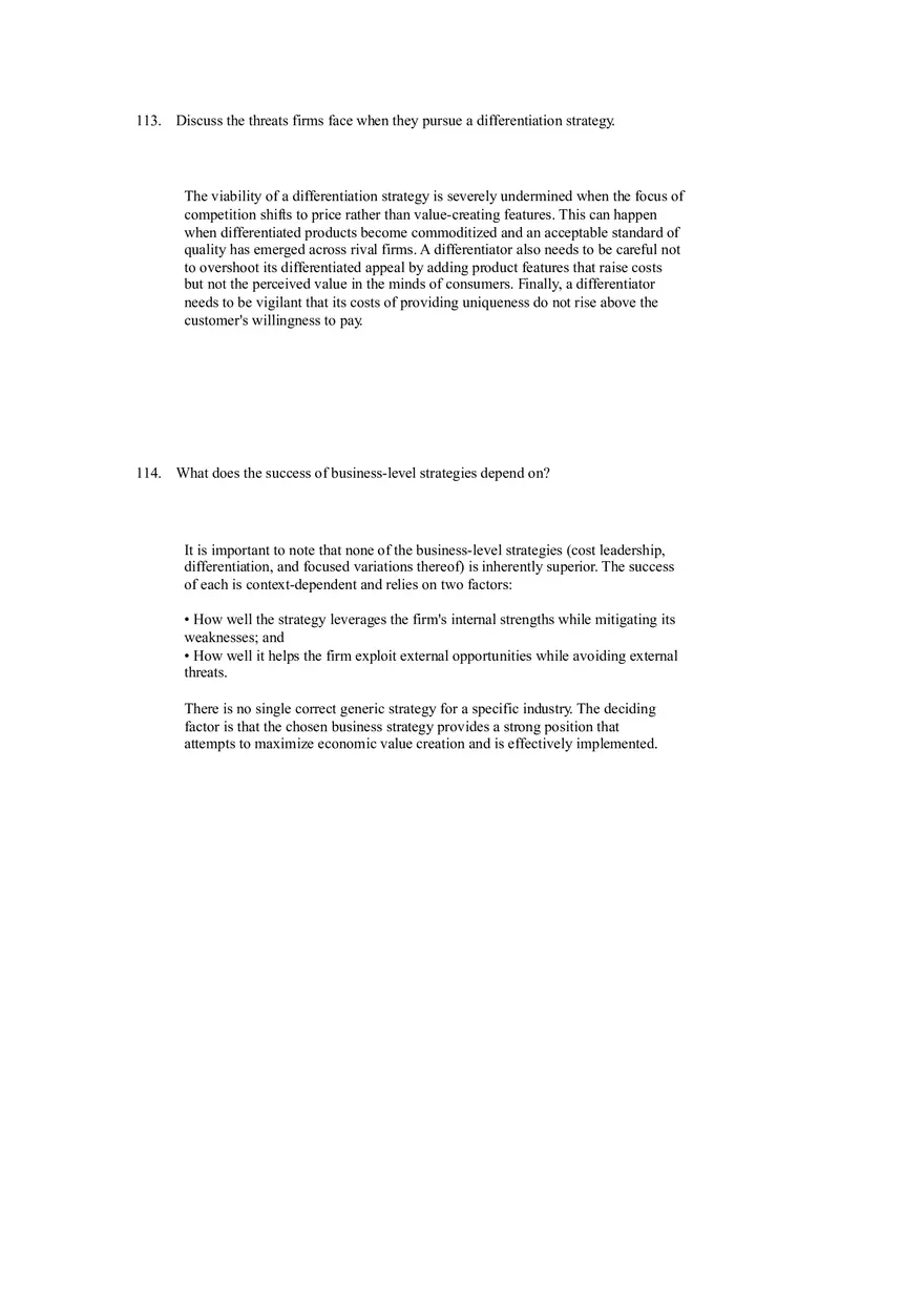 Differentiation, Cost Leadership, and Integration Answer Key Part 6 - Page 4