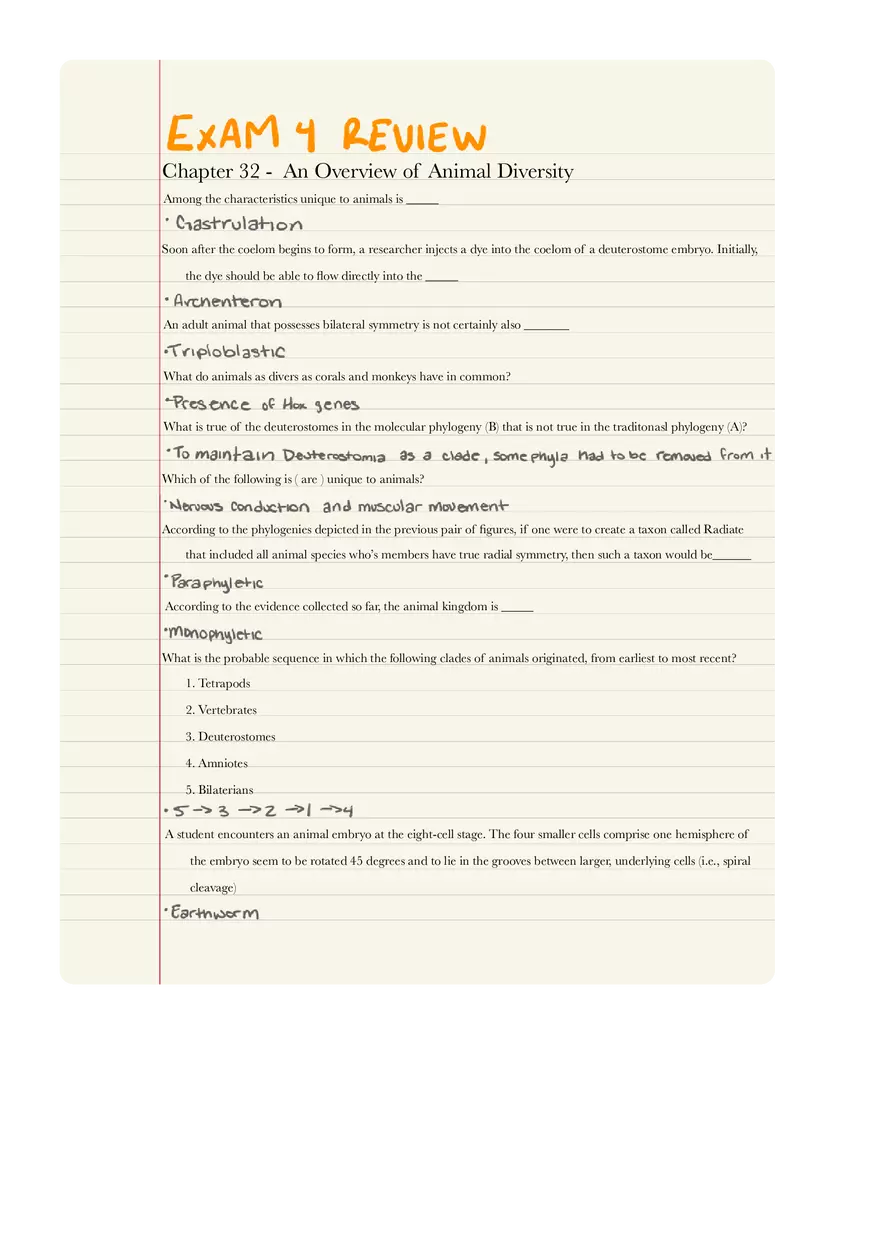 Chapter 32 - An Overview of  Animal Diversity - Page 1