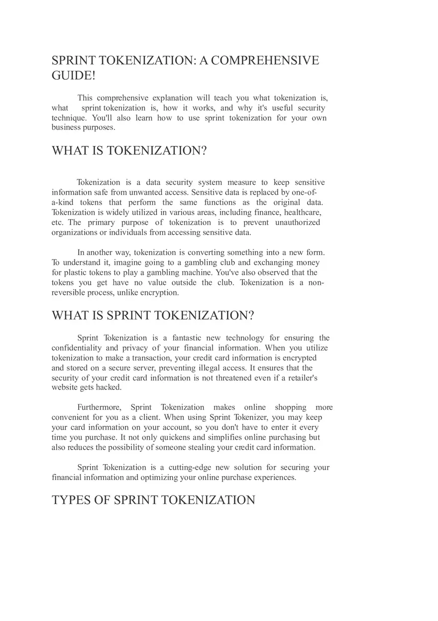 Sprint Tokenization - Page 1