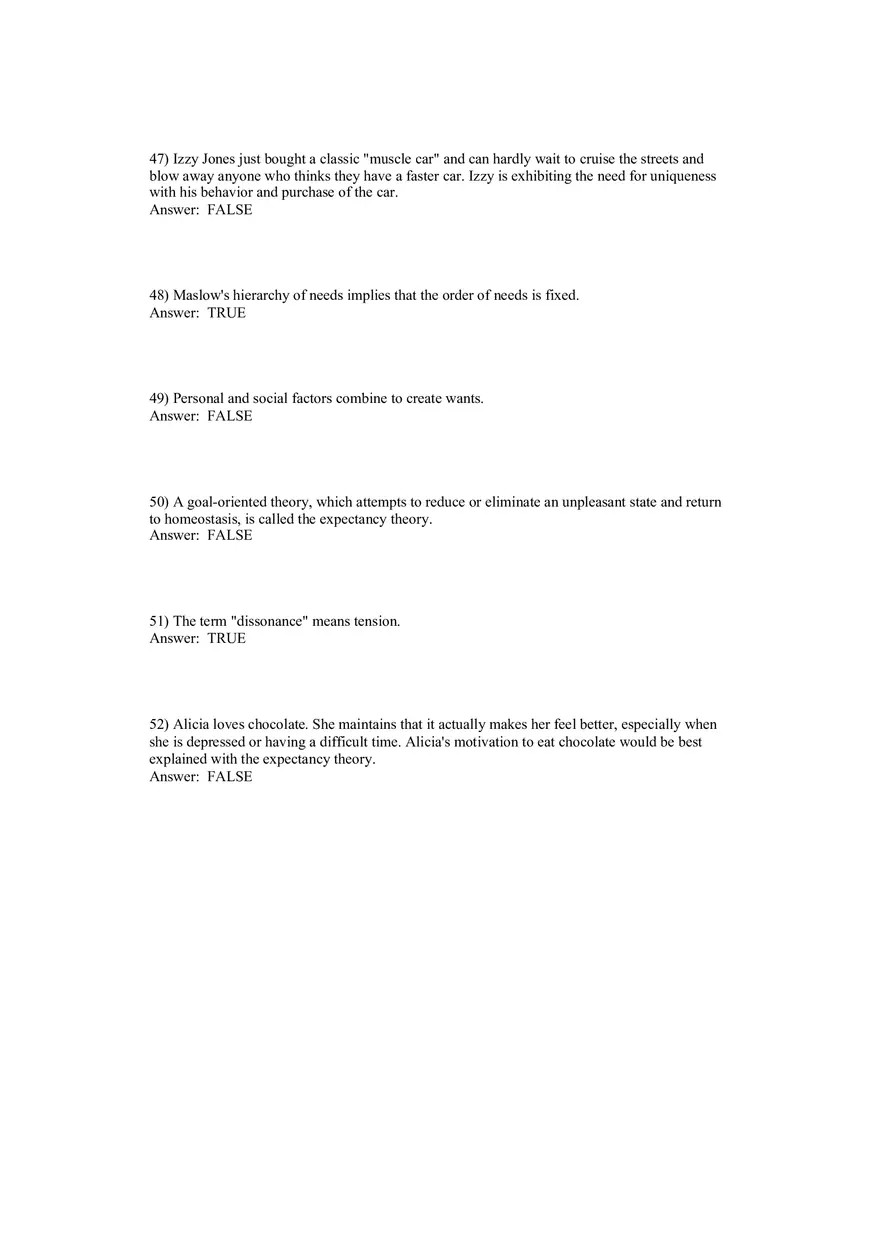 Motivation and Affect Answer Key 2 - Page 1
