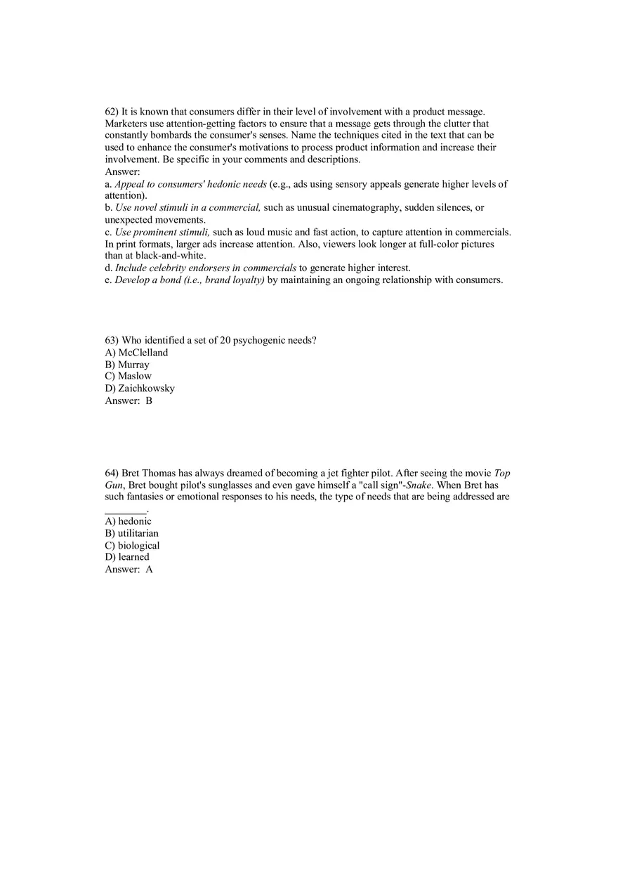 Motivation and Affect Answer Key 2 - Page 6