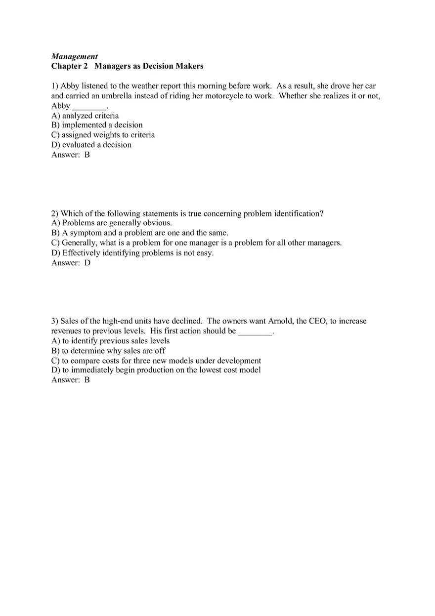 Managers as Decision Makers Part 1 - Page 1