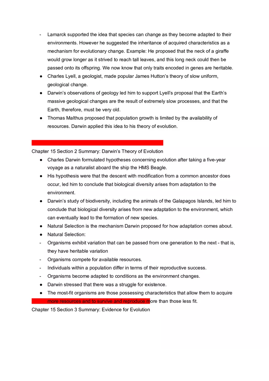 Chapter 15 Review - Introduction to Evolution - Page 2