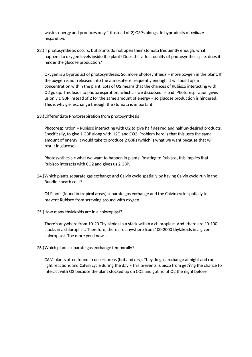 Haziq's Photosynthesis (Chapter 10) Concept Review - Page 4