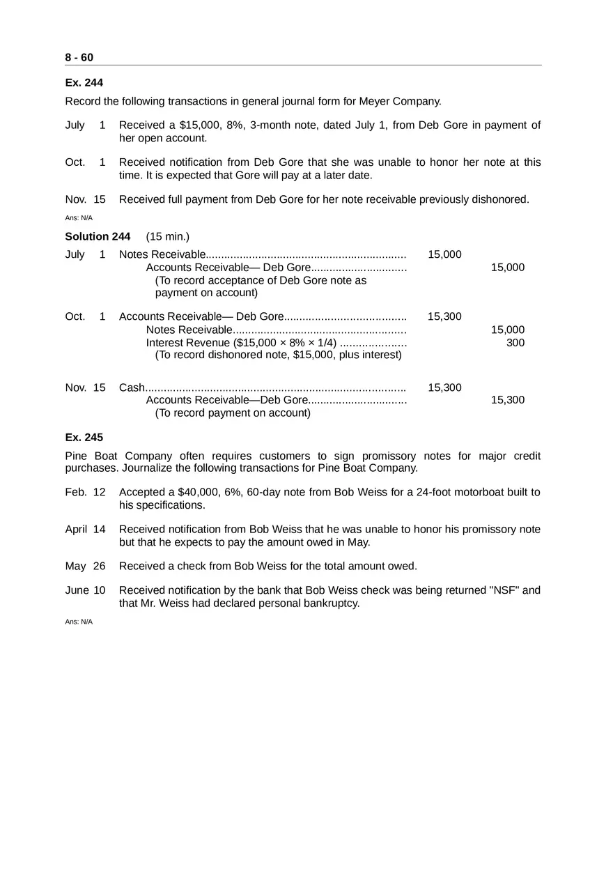 Accounting for Receivables Answer Key Part 6 - Page 9