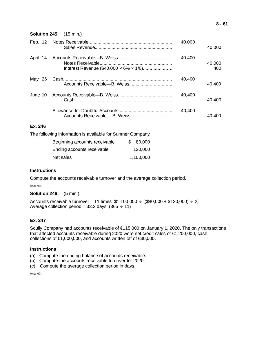 Accounting for Receivables Answer Key Part 6 - Page 10