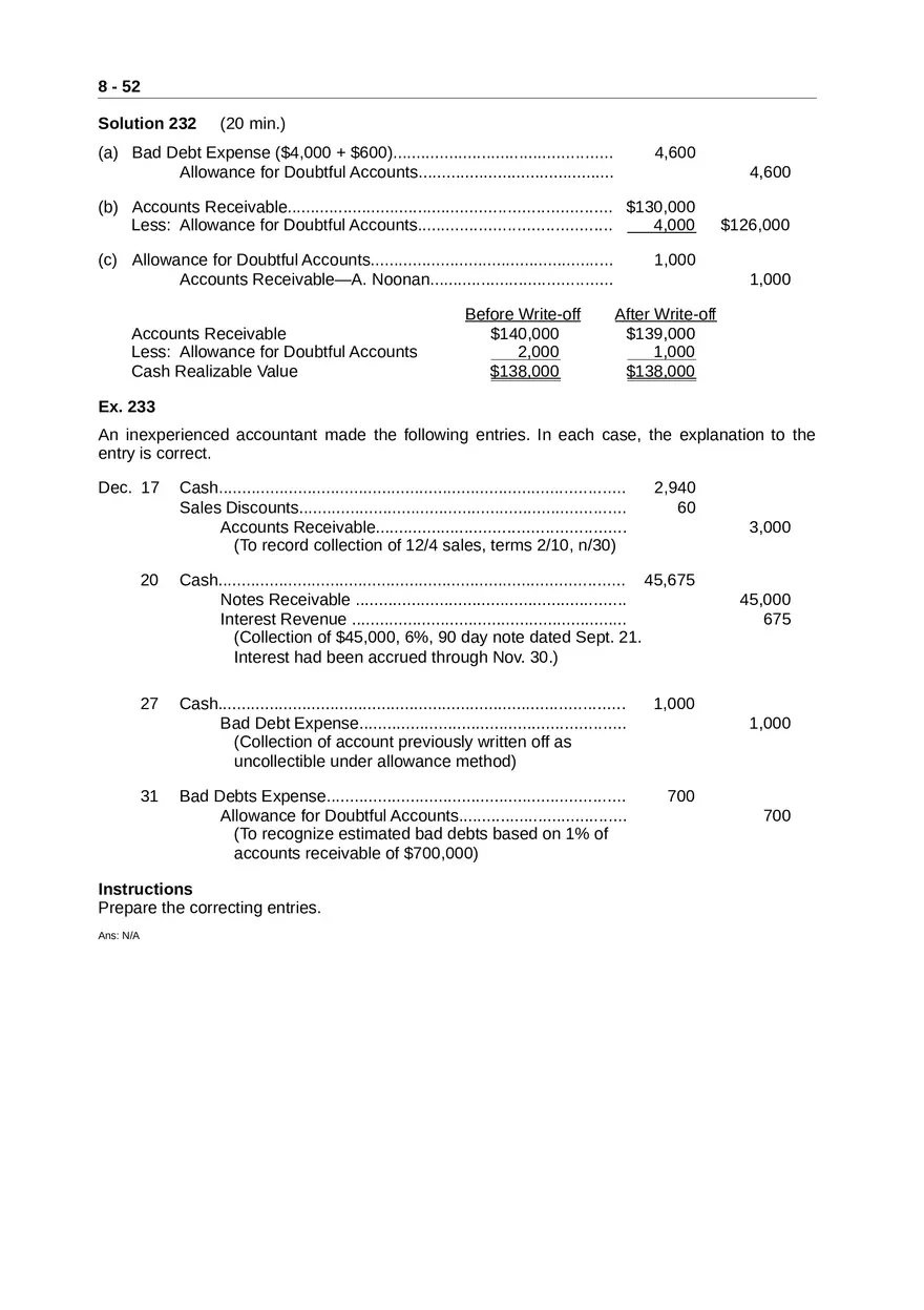 Accounting for Receivables Answer Key Part 6 - Page 1