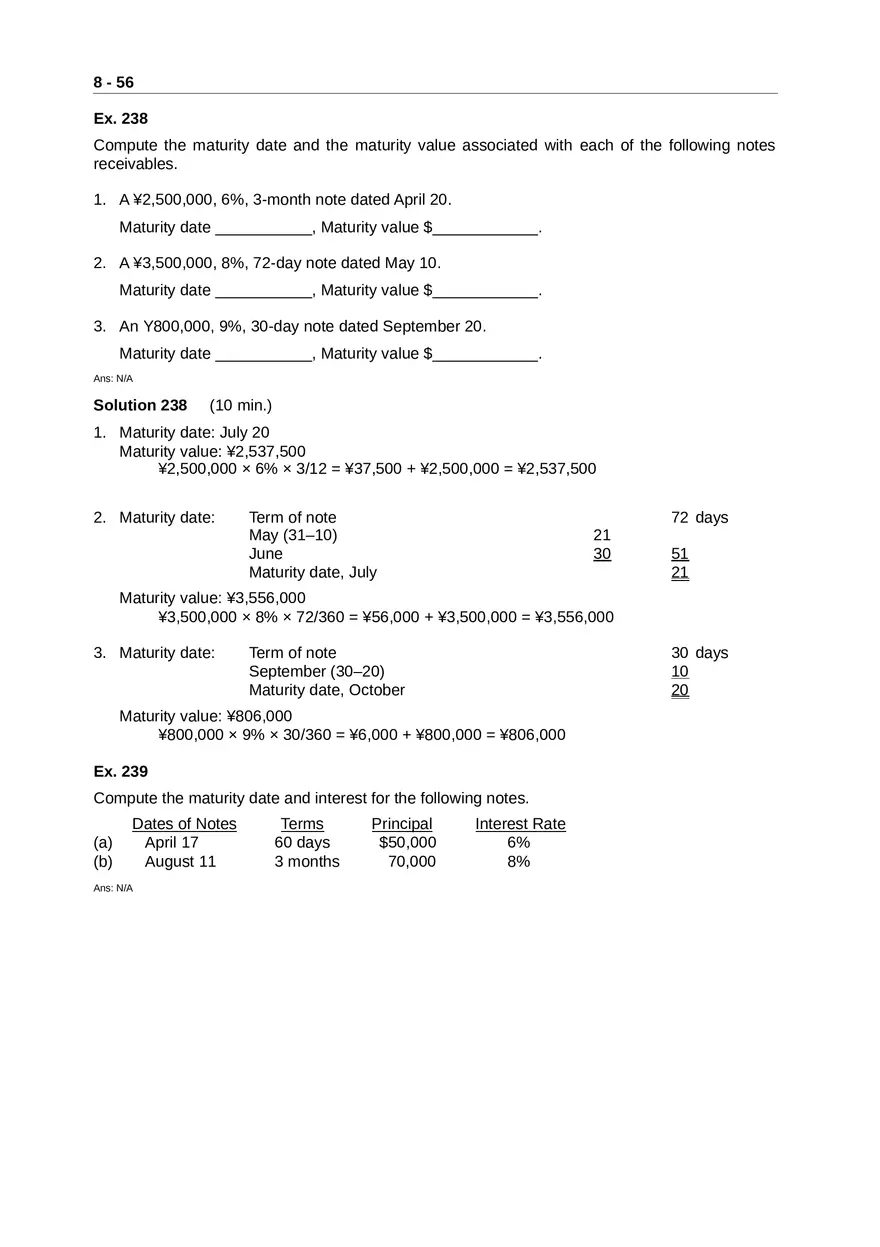 Accounting for Receivables Answer Key Part 6 - Page 5