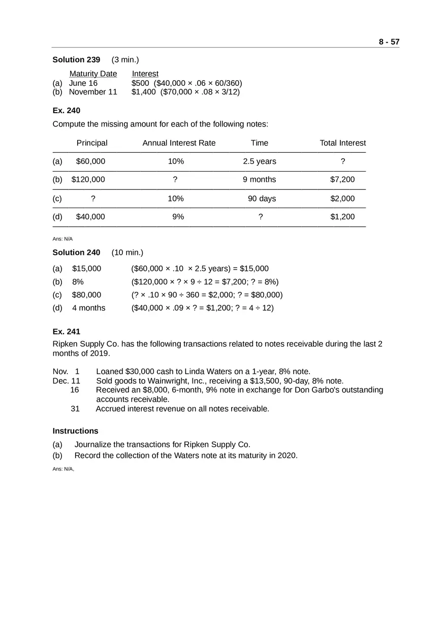 Accounting for Receivables Answer Key Part 6 - Page 6
