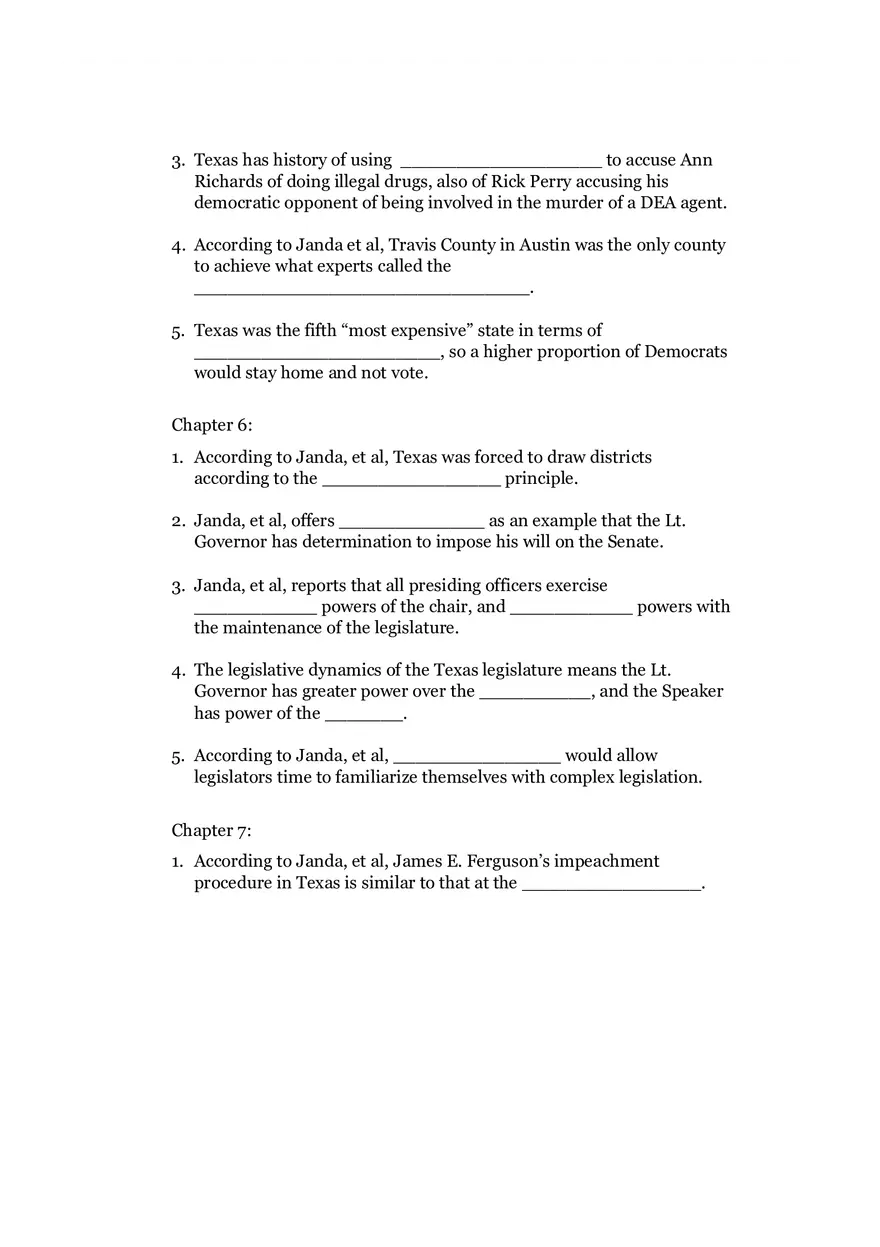 Test 3 Questions From Texas Politics - Page 3