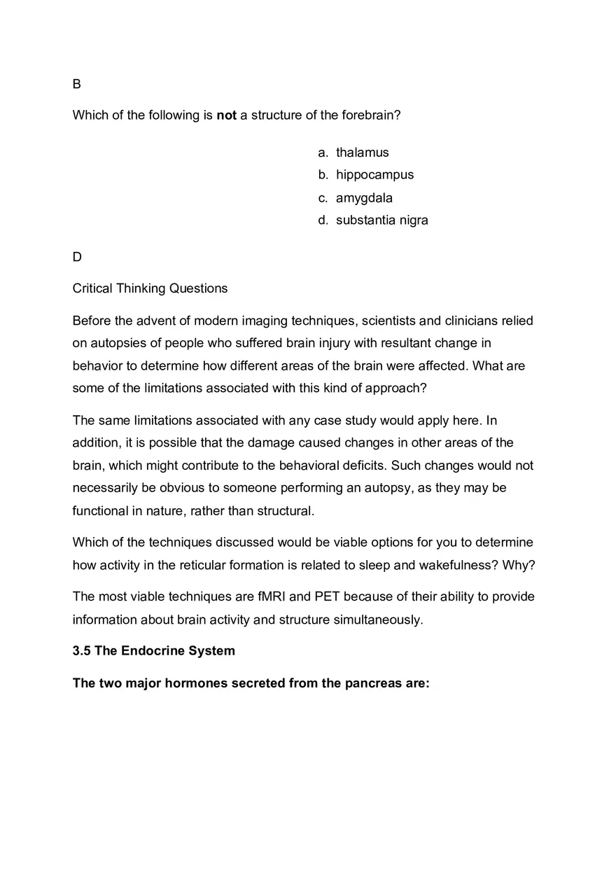 Biopsychology - Practice Test Answers - Page 7