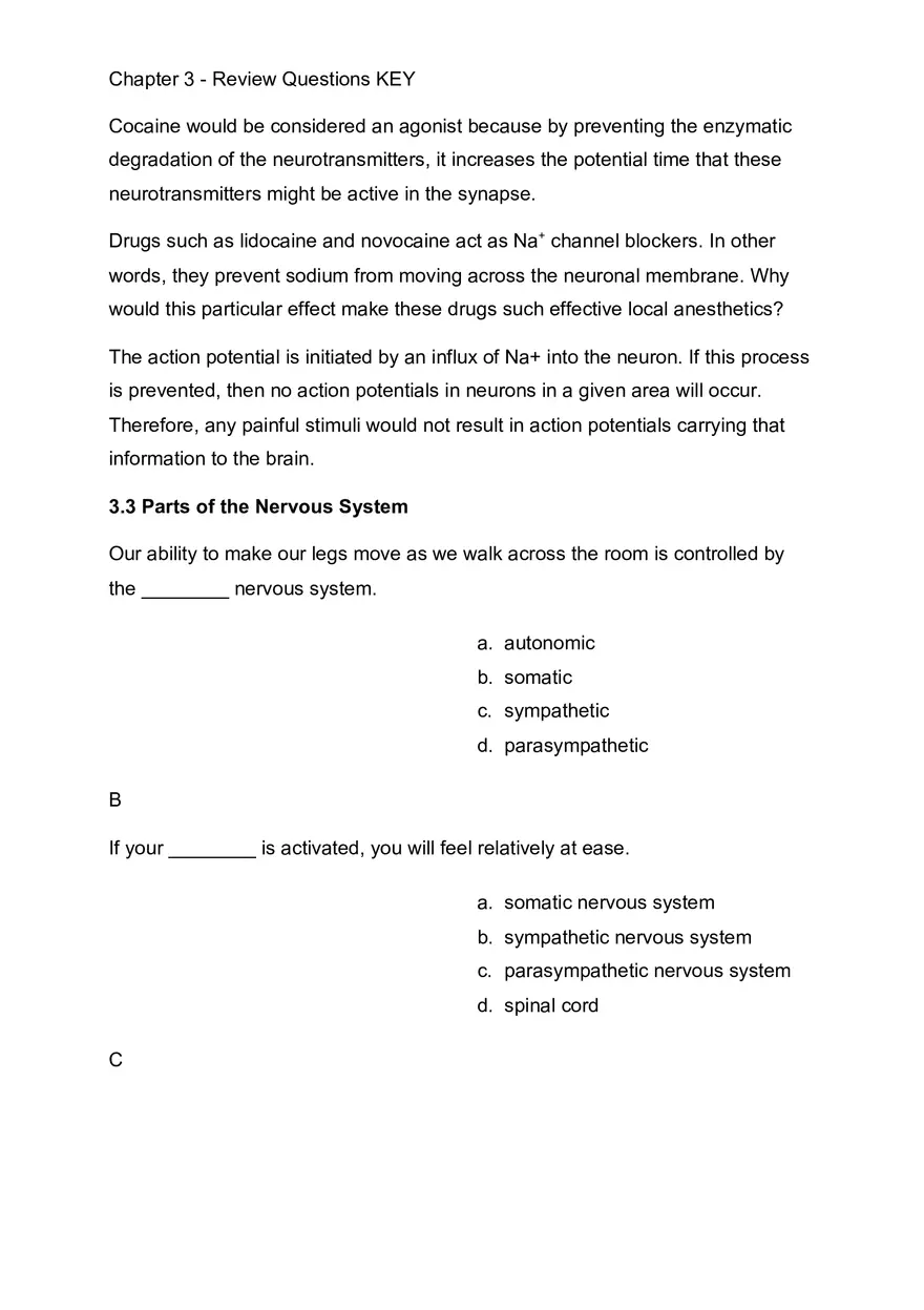 Biopsychology - Practice Test Answers - Page 4