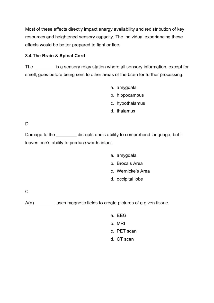 Biopsychology - Practice Test Answers - Page 6