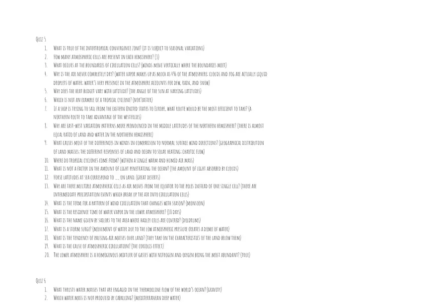 Introduction to Oceanography Exam 2 Quizzes and Answers - Page 1