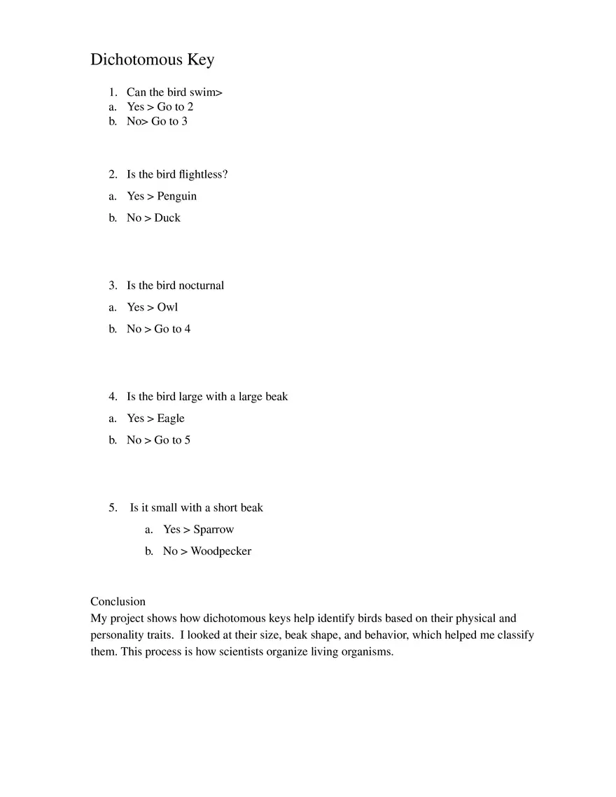 Dichotomous Key Assignment - Page 4