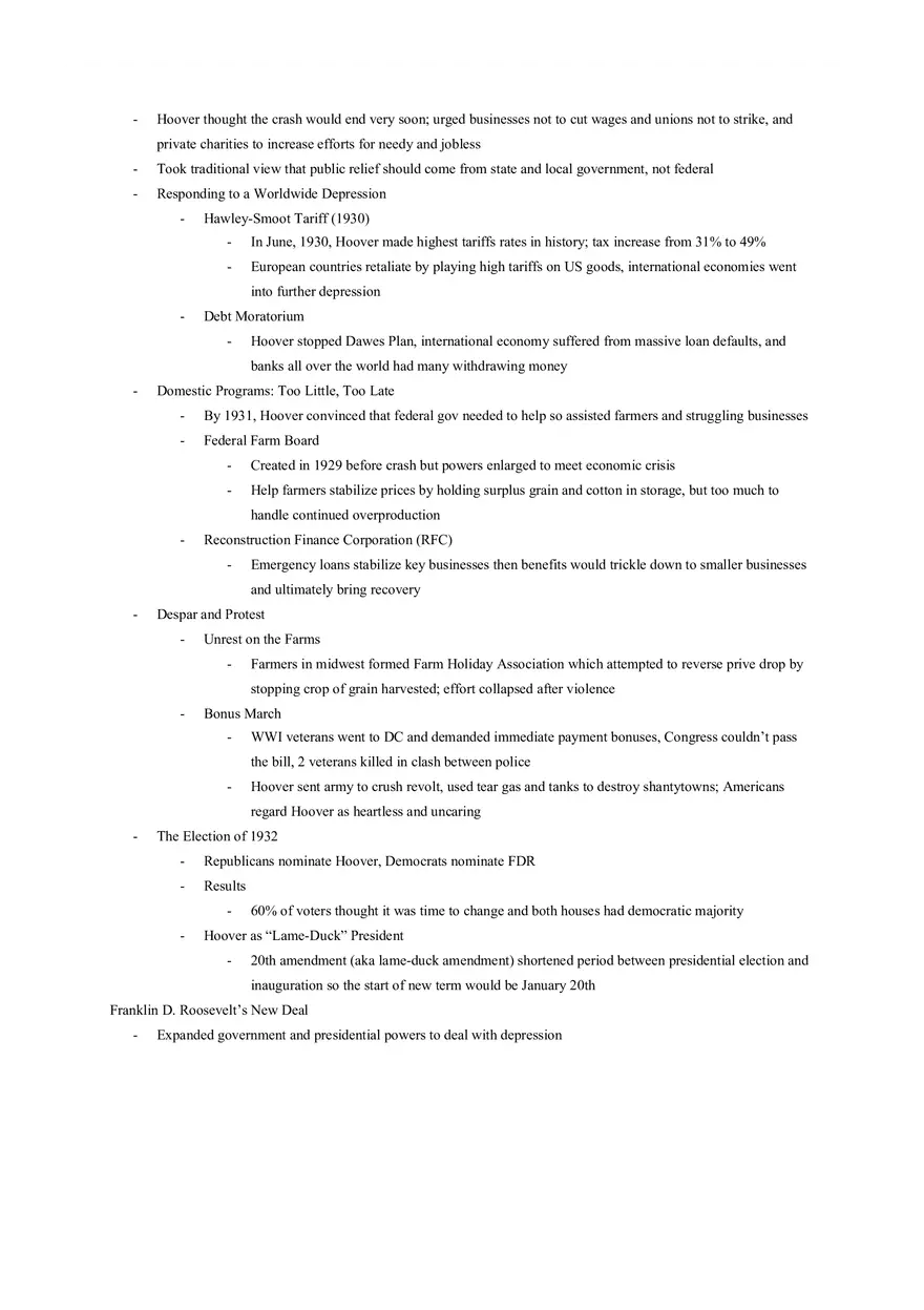 The Great Depression and the New Deal, 1929-1939 Chapter 24 Notes - Page 2