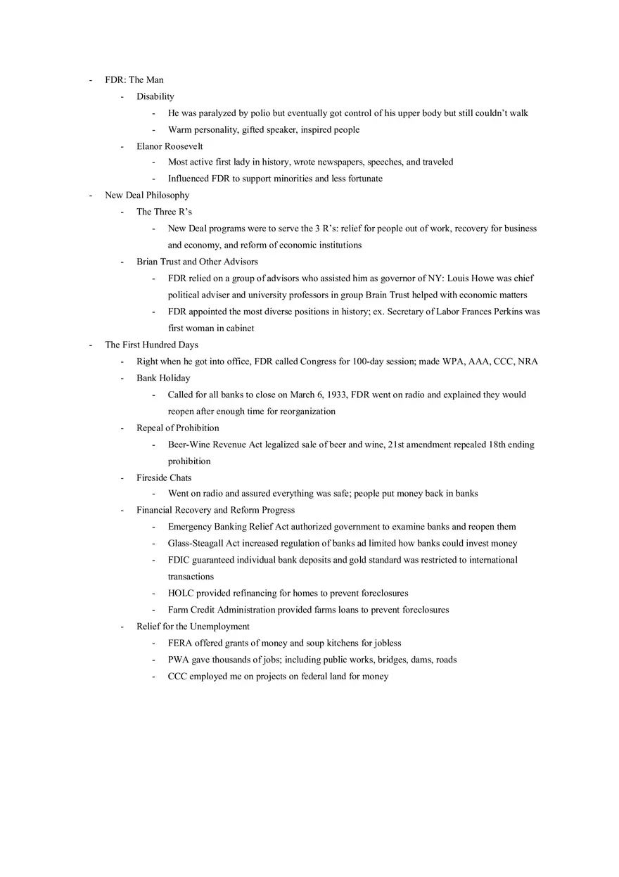 The Great Depression and the New Deal, 1929-1939 Chapter 24 Notes - Page 3