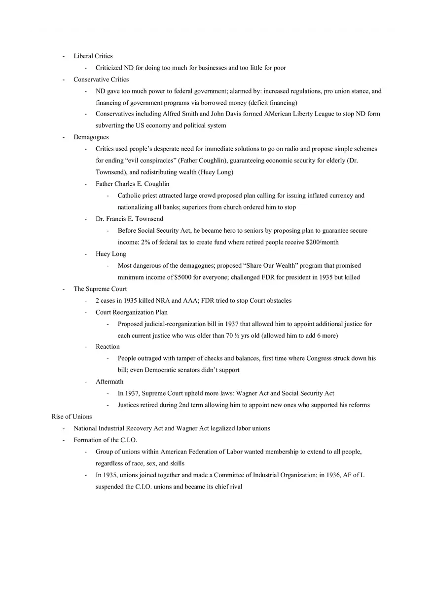 The Great Depression and the New Deal, 1929-1939 Chapter 24 Notes - Page 5