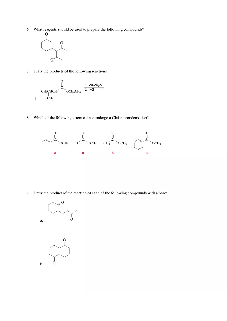 Reactions at Alpha Carbon HW - Page 3