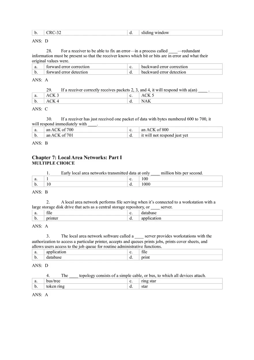 Introduction to Computer Networks Answer Key Part 3 - Page 7