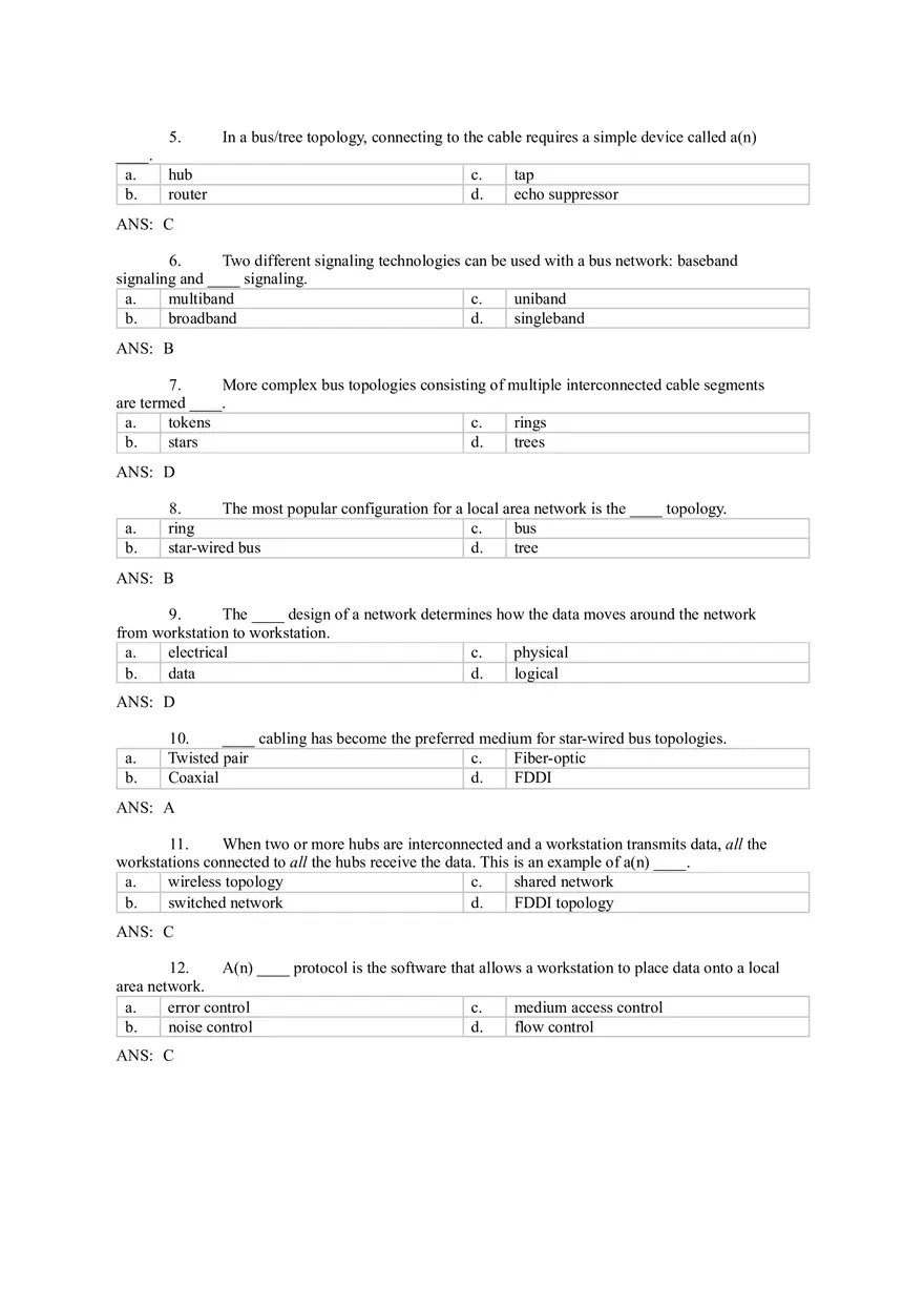 Introduction to Computer Networks Answer Key Part 3 - Page 8