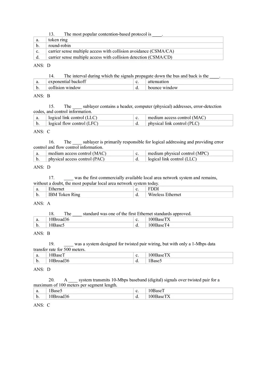Introduction to Computer Networks Answer Key Part 3 - Page 9