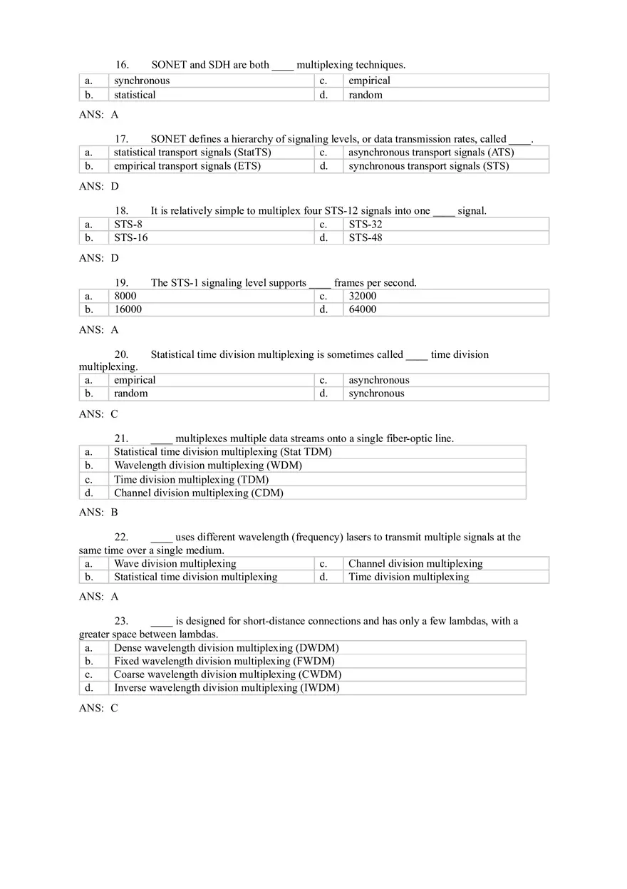 Introduction to Computer Networks Answer Key Part 3 - Page 1