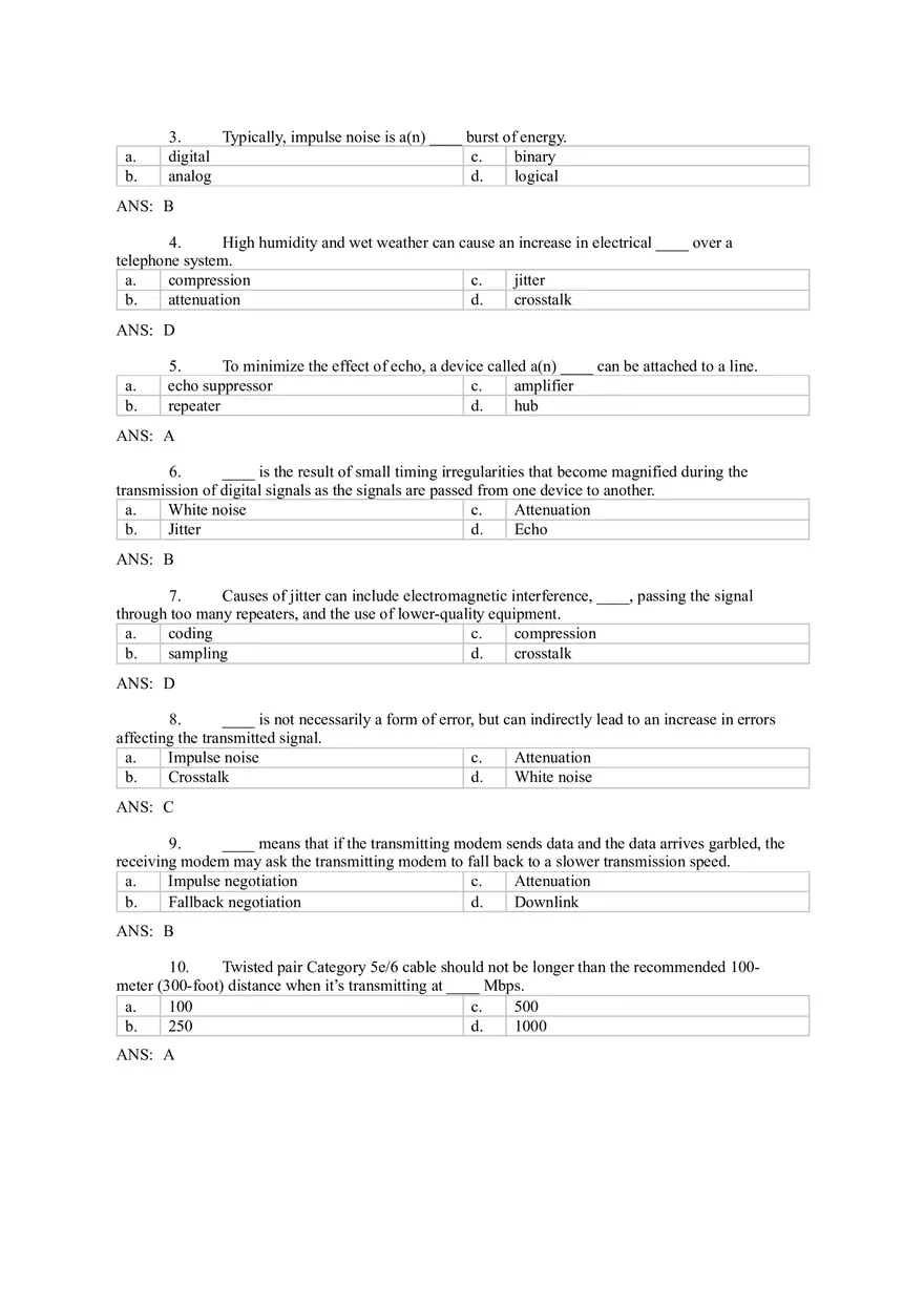 Introduction to Computer Networks Answer Key Part 3 - Page 4