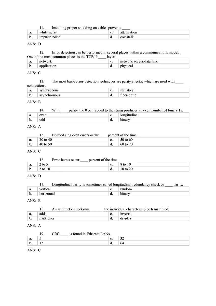 Introduction to Computer Networks Answer Key Part 3 - Page 5